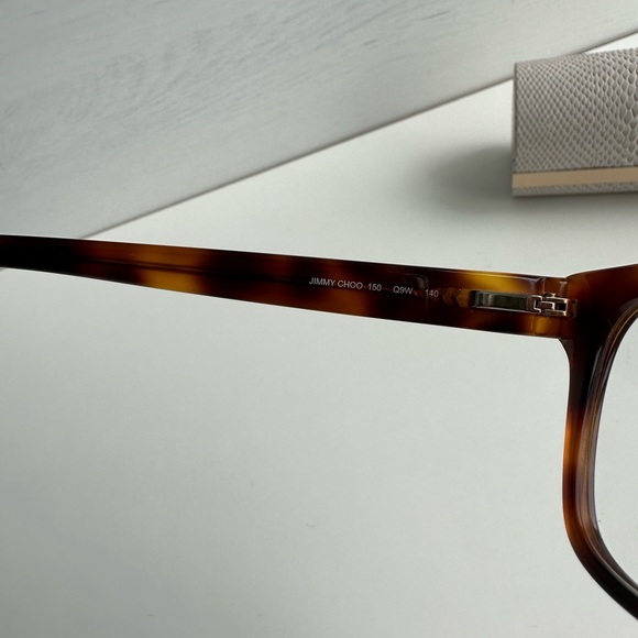 NEW Jimmy Choo Square Glitter Tortoise Prescription Eyeglasses Frame - Picture 8 of 8